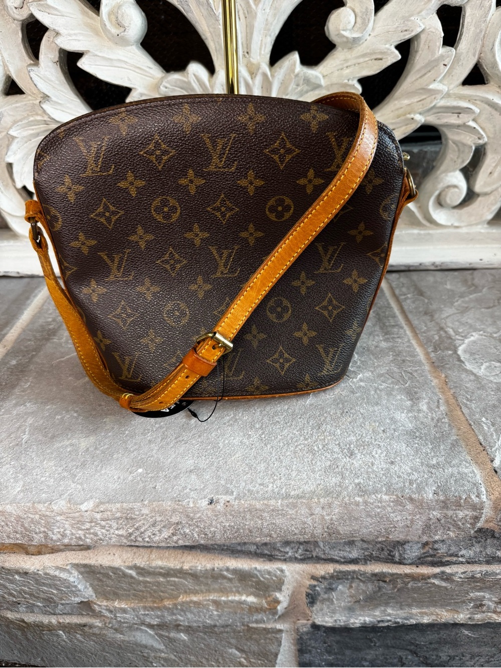 Vintage Louis Vuitton Drouot Monogram Canvas Crossbody with Tan Strap
